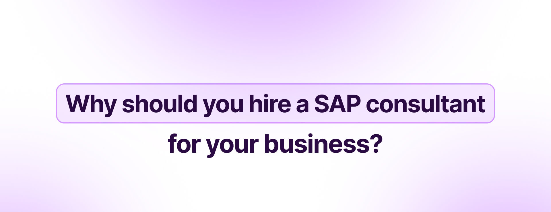 Why Should You Hire a SAP Consultant for your Business?